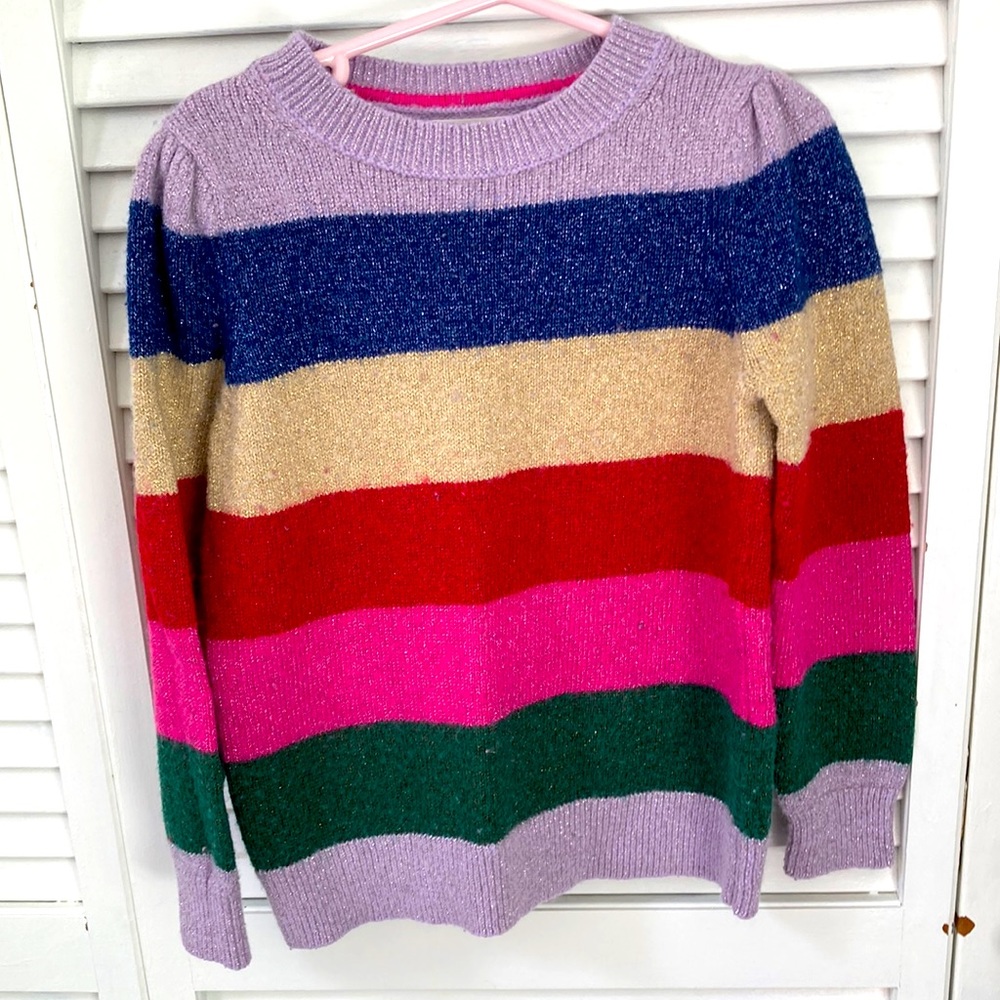 Sparkly Mini Boden Striped Sweater 6-7y
